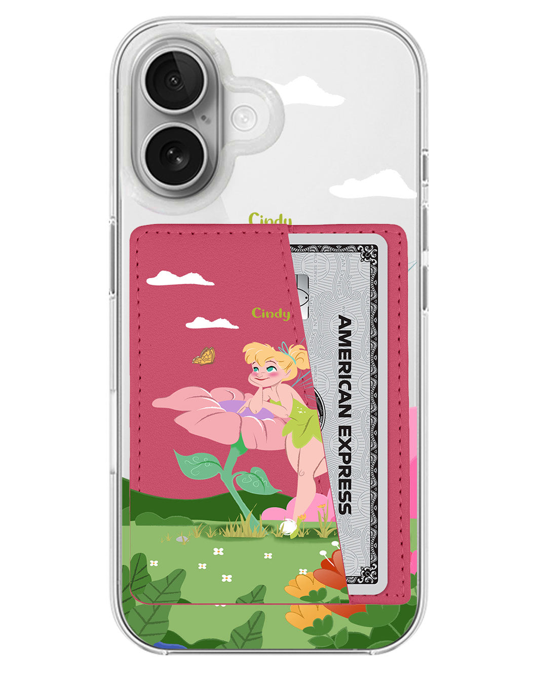 iPhone Leather Wallet Case - Tink Flower