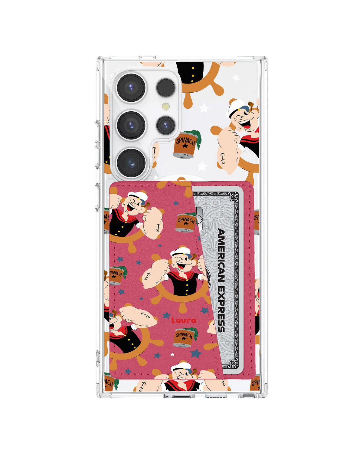 Android Leather Wallet Case - Popeye Pattern