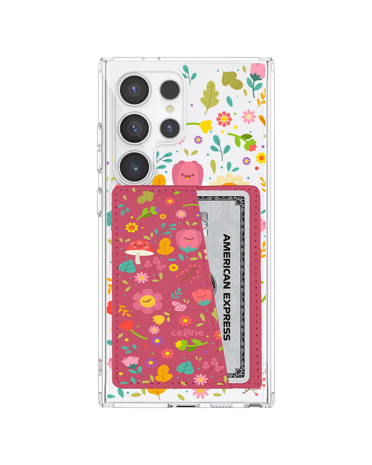 Android Leather Wallet Case - Fun Floral
