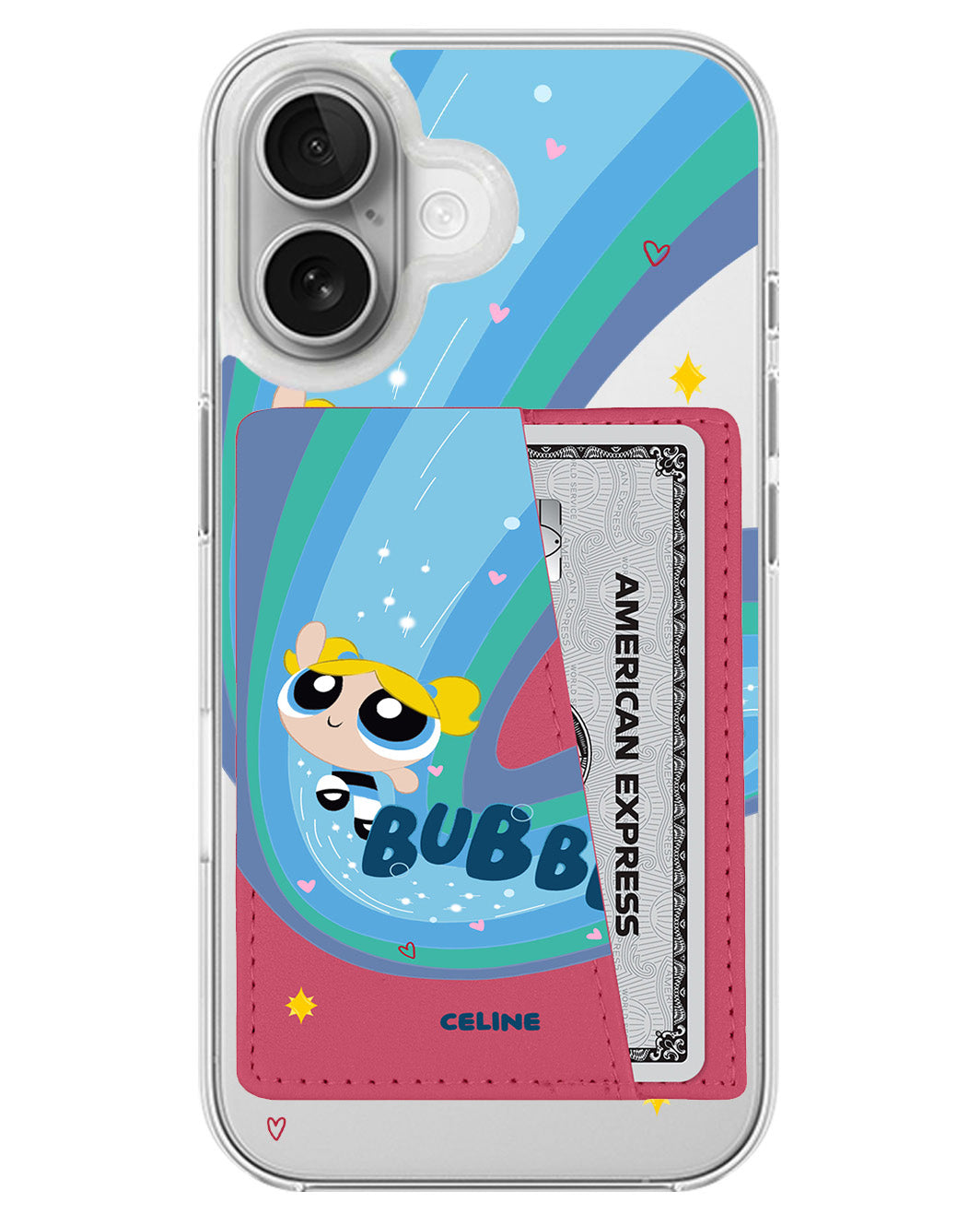 iPhone Leather Wallet Case - Bubbles