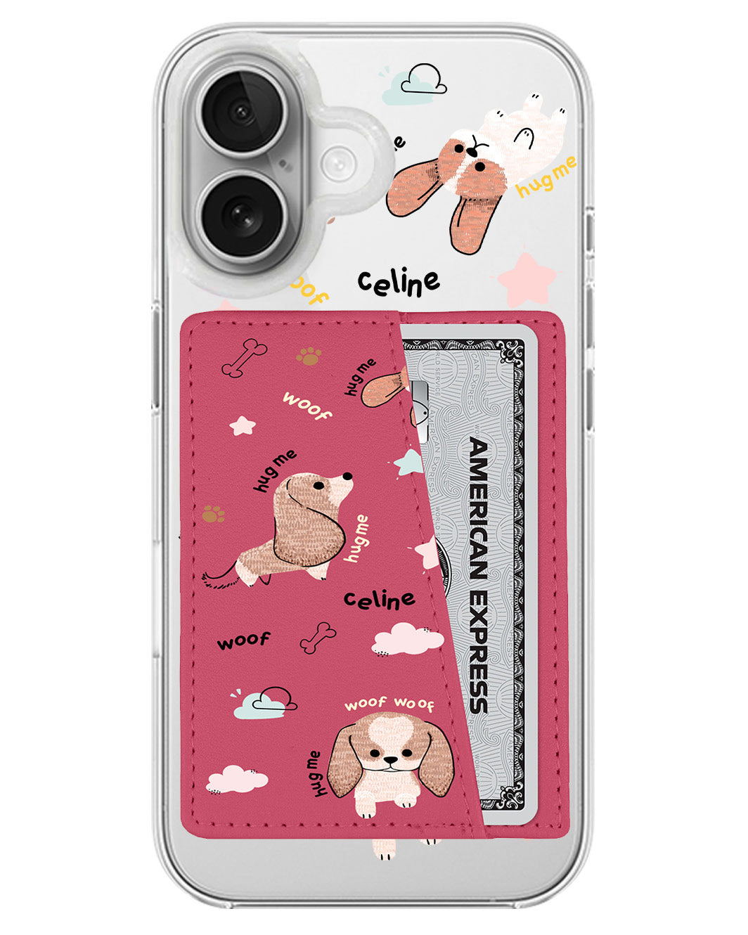 iPhone Leather Wallet Case - Woof Woof