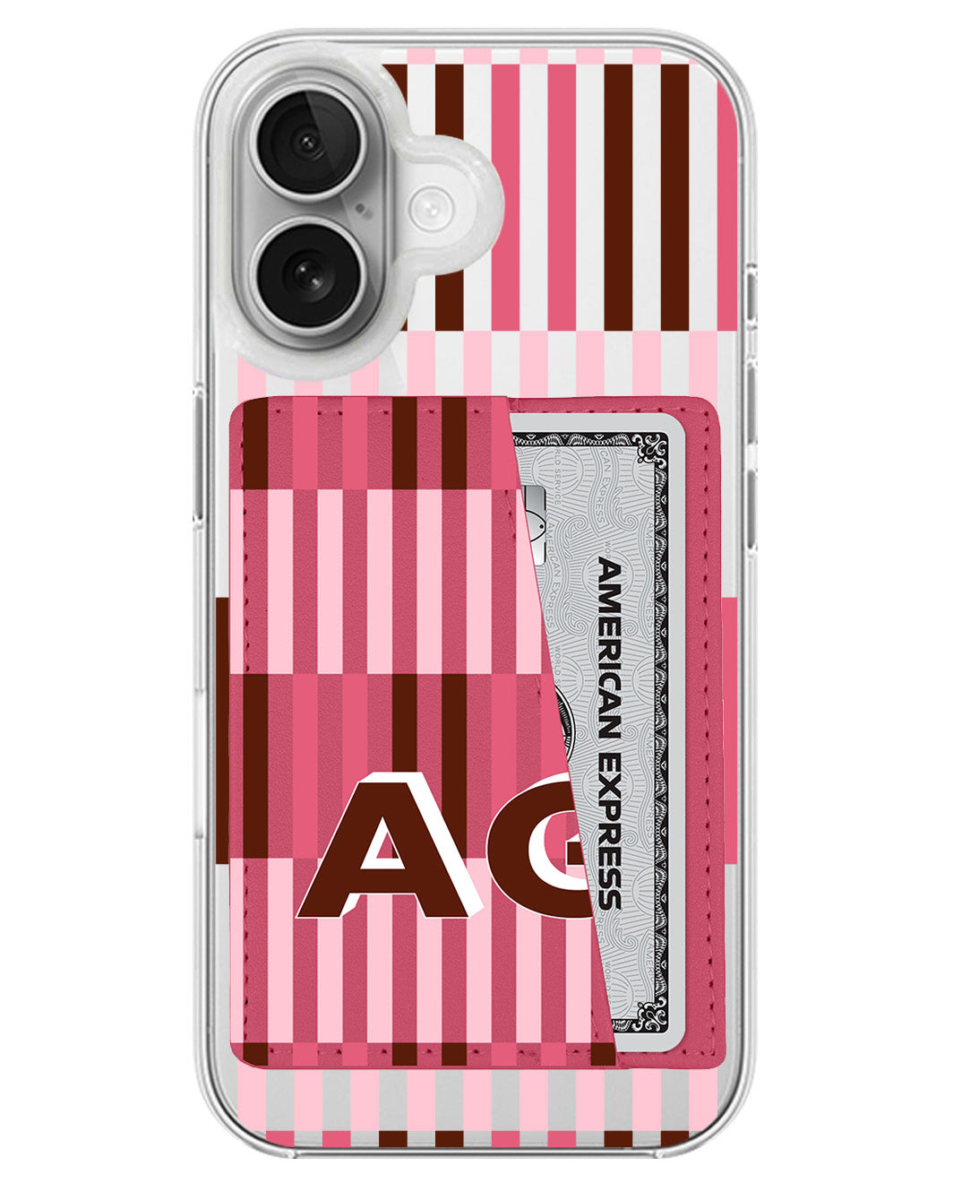 iPhone Leather Wallet Case - Strawberry Mocha B