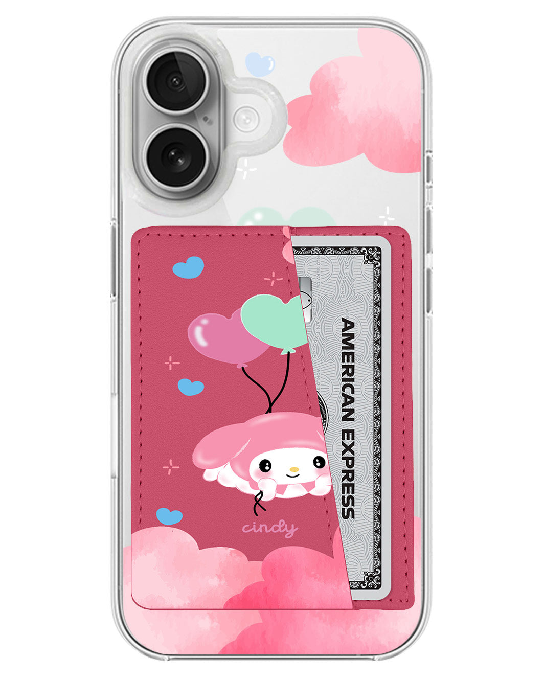 iPhone Leather Wallet Case - Balloon Melody