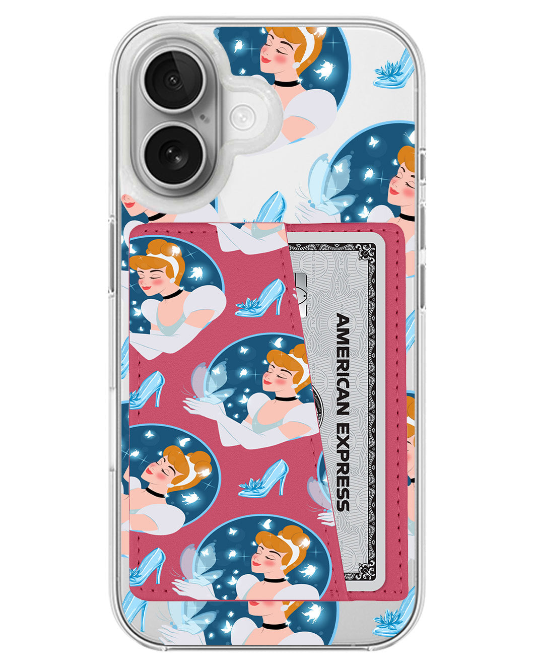 iPhone Leather Wallet Case - Cinderella Pattern