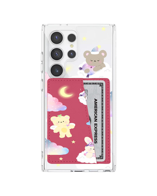 Android Leather Wallet Case - Sleeping Teddy