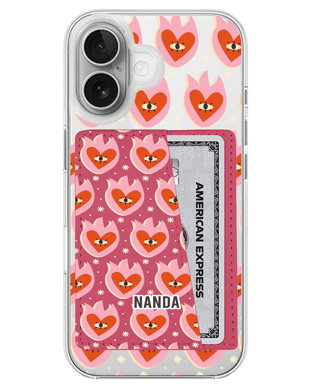 iPhone Leather Wallet Case - Red Sparks