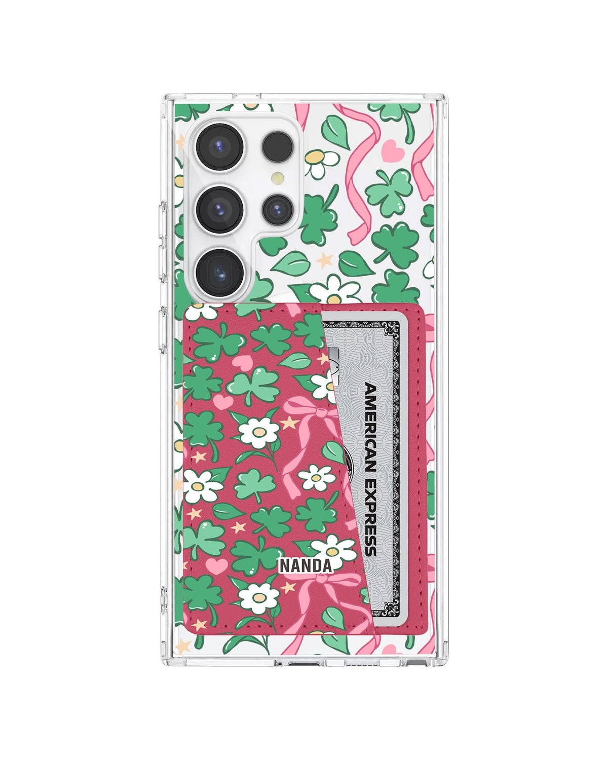 Android Leather Wallet Case - Lucky Clover