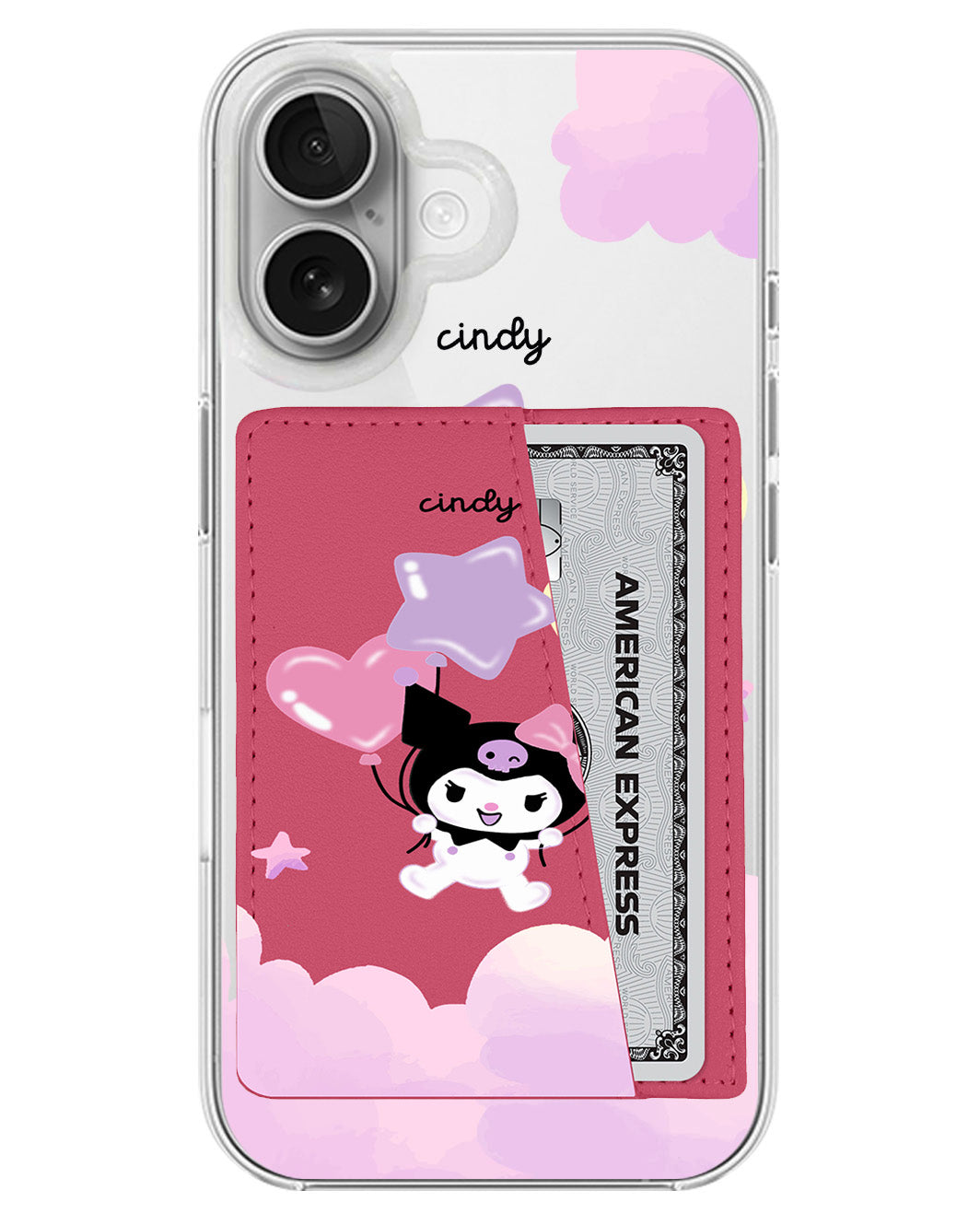 iPhone Leather Wallet Case - Balloon Kuromi
