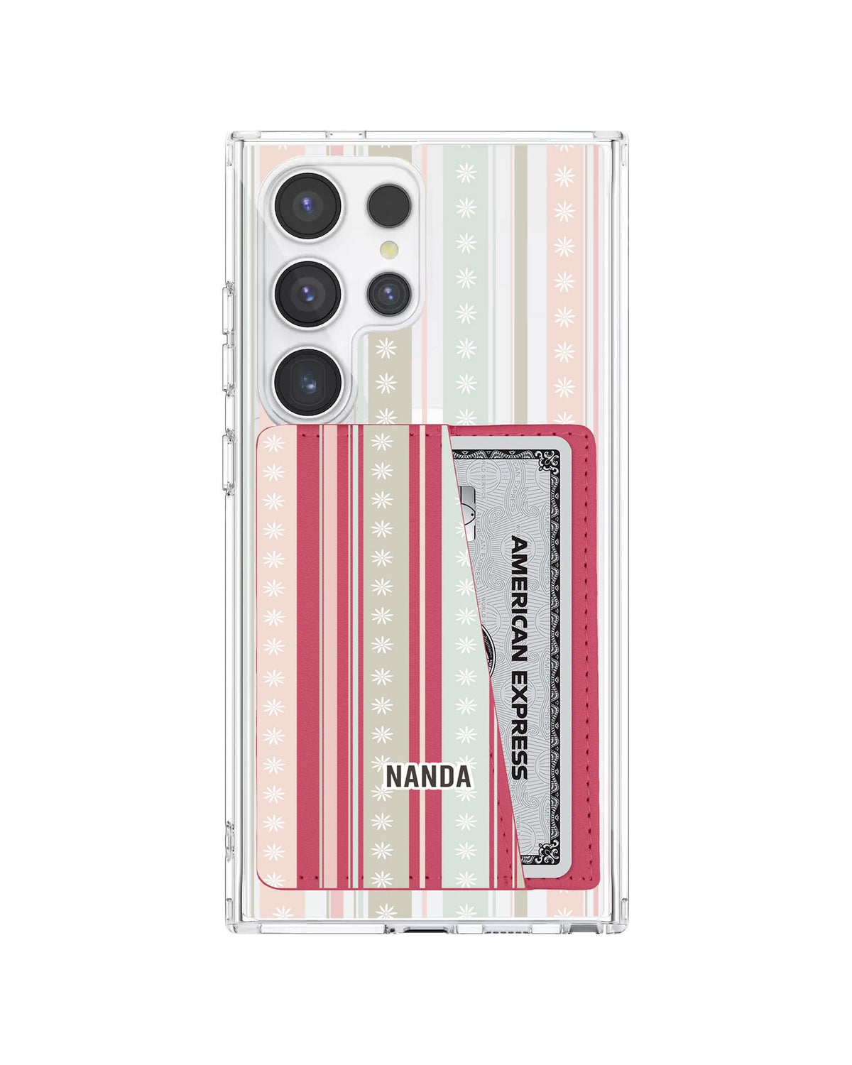 Android Leather Wallet Case - Soft Bloom Stripes
