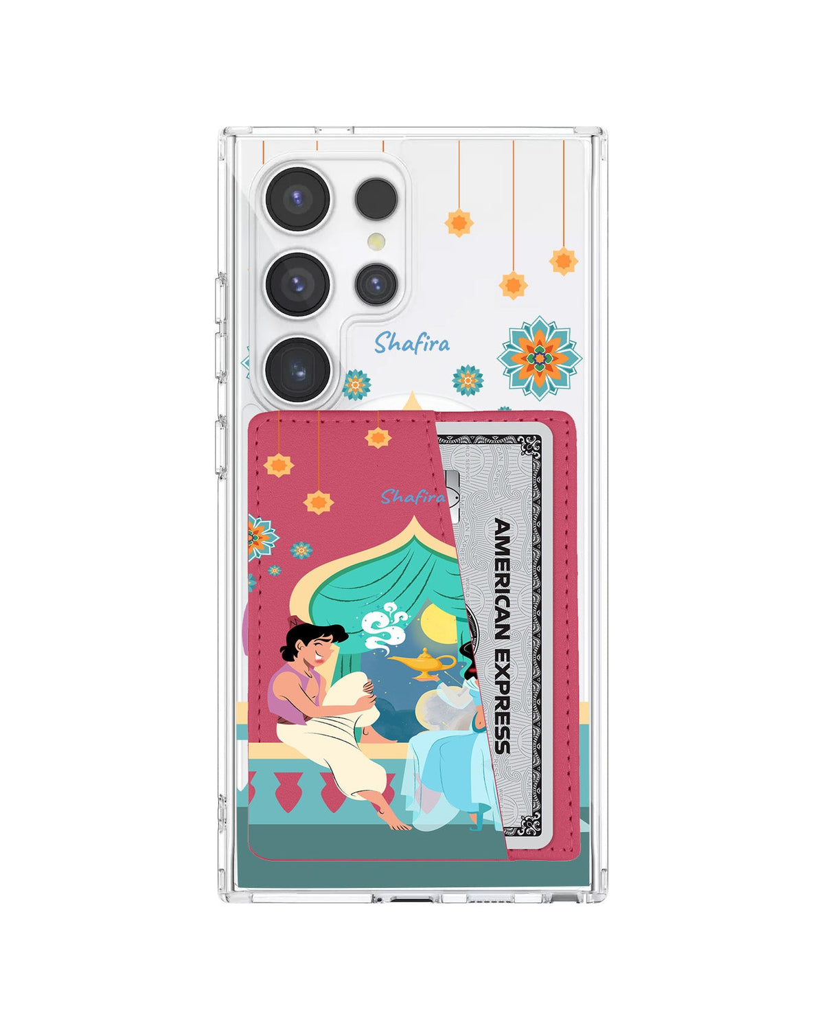 Android Leather Wallet Case - Aladdin With Jasmin
