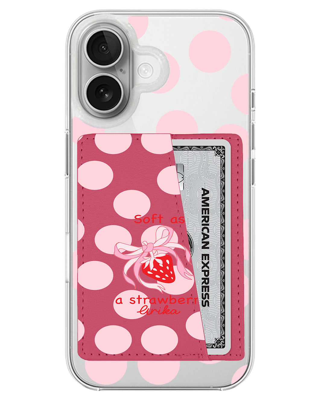 iPhone Leather Wallet Case - Strawberry Softie