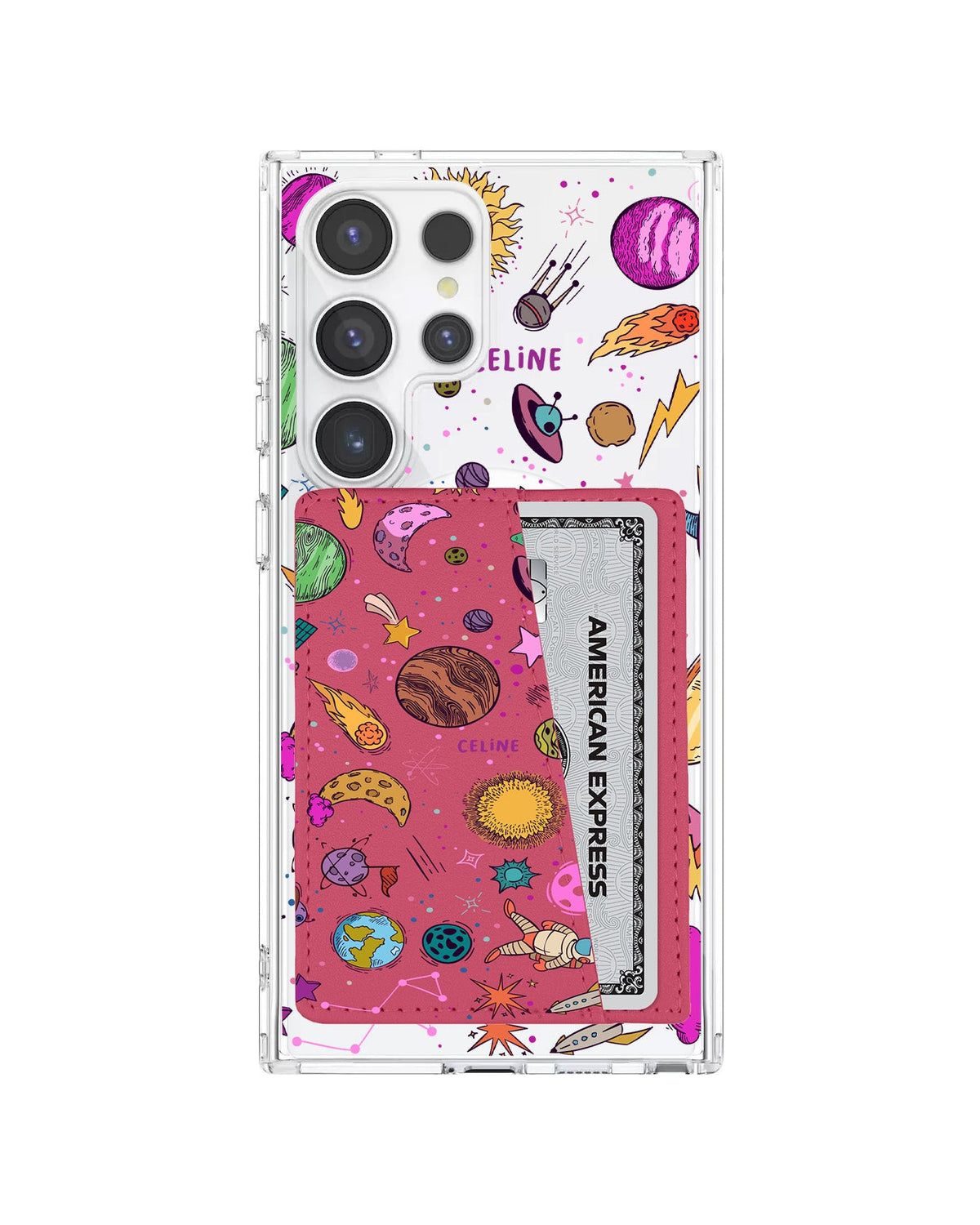 Android Leather Wallet Case - Retro Space