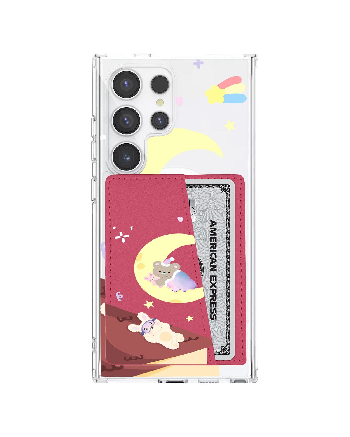 Android Leather Wallet Case - Moon Teddy