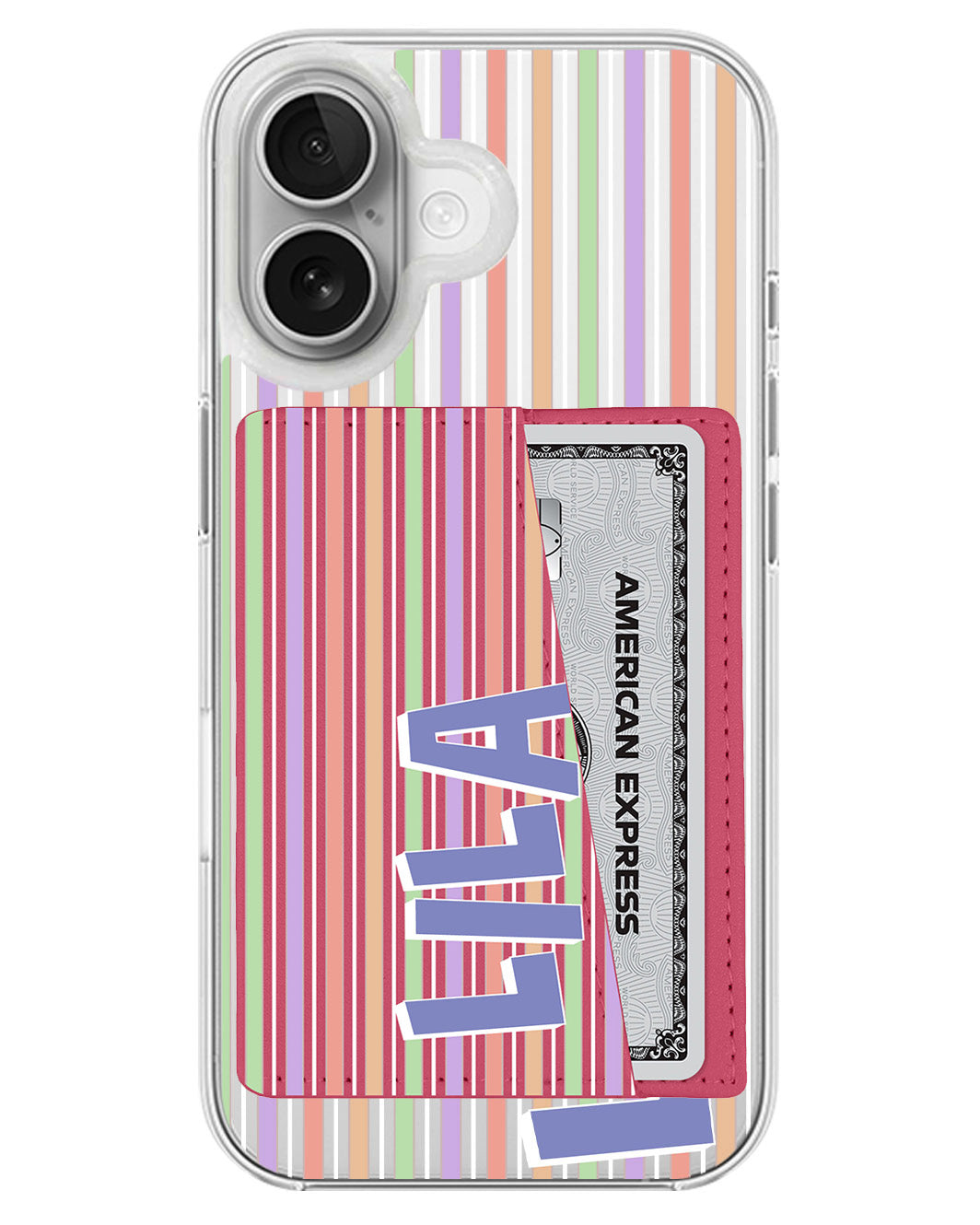 iPhone Leather Wallet Case - Rainbow Linen