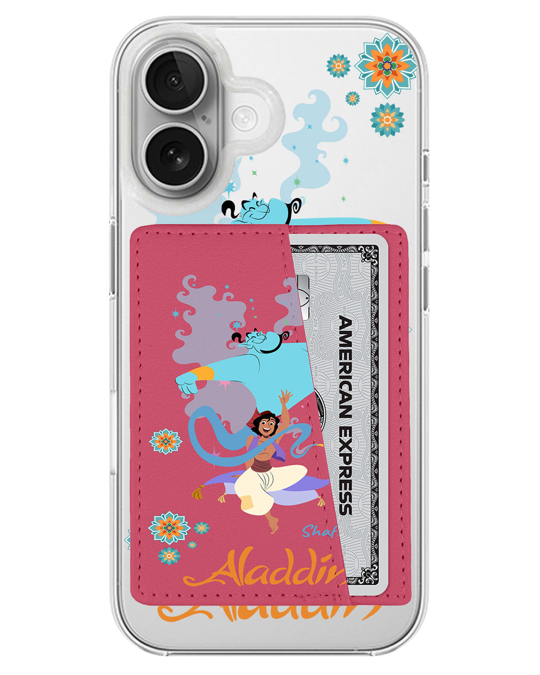 iPhone Leather Wallet Case - Aladdin And Genie