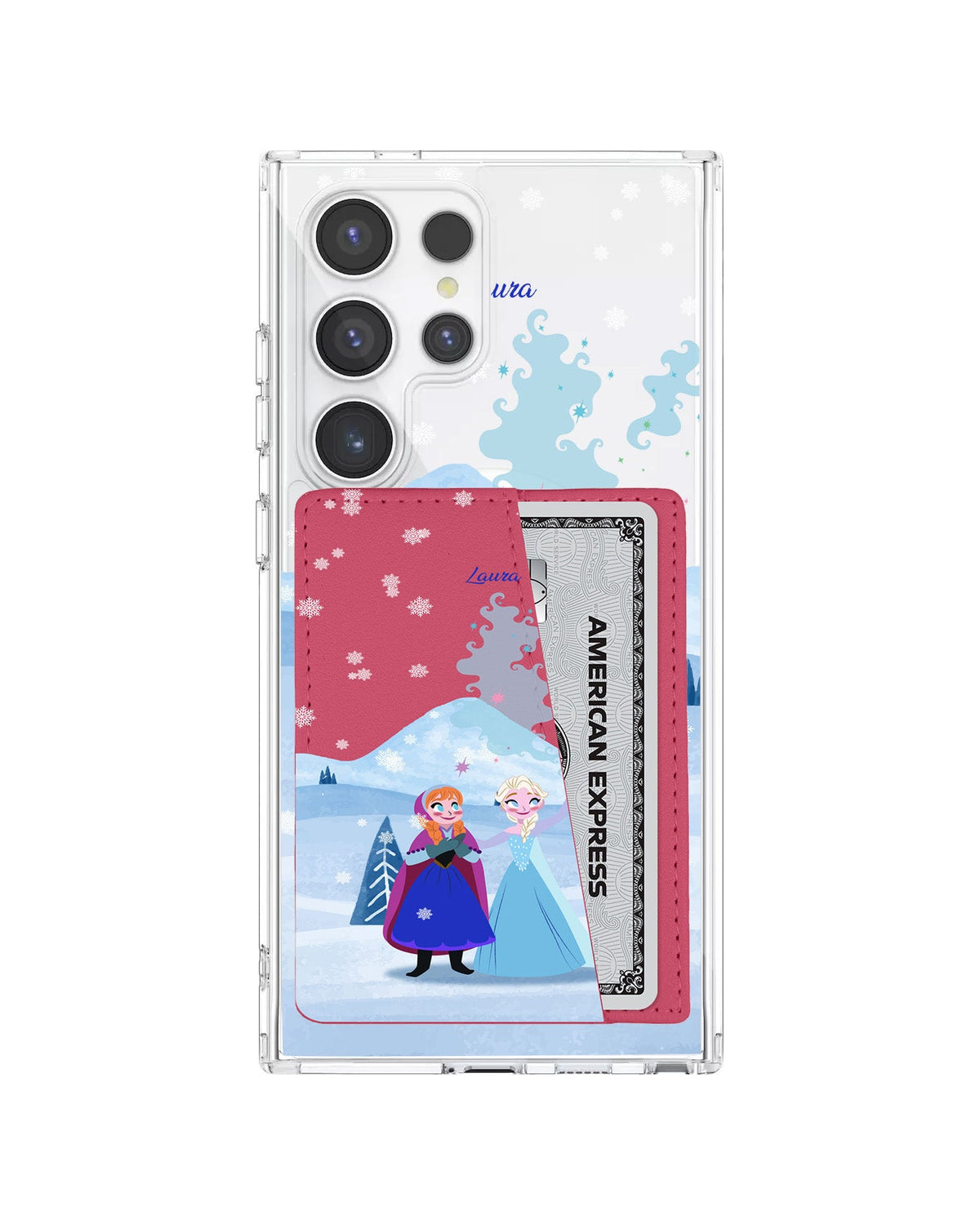 Android Leather Wallet Case - Elsa And Anna