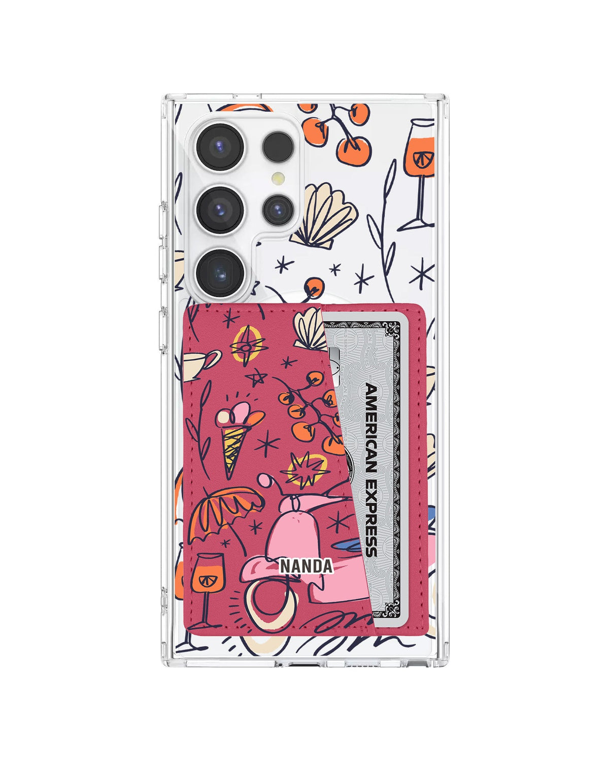 Android Leather Wallet Case - Vacation Scribbles