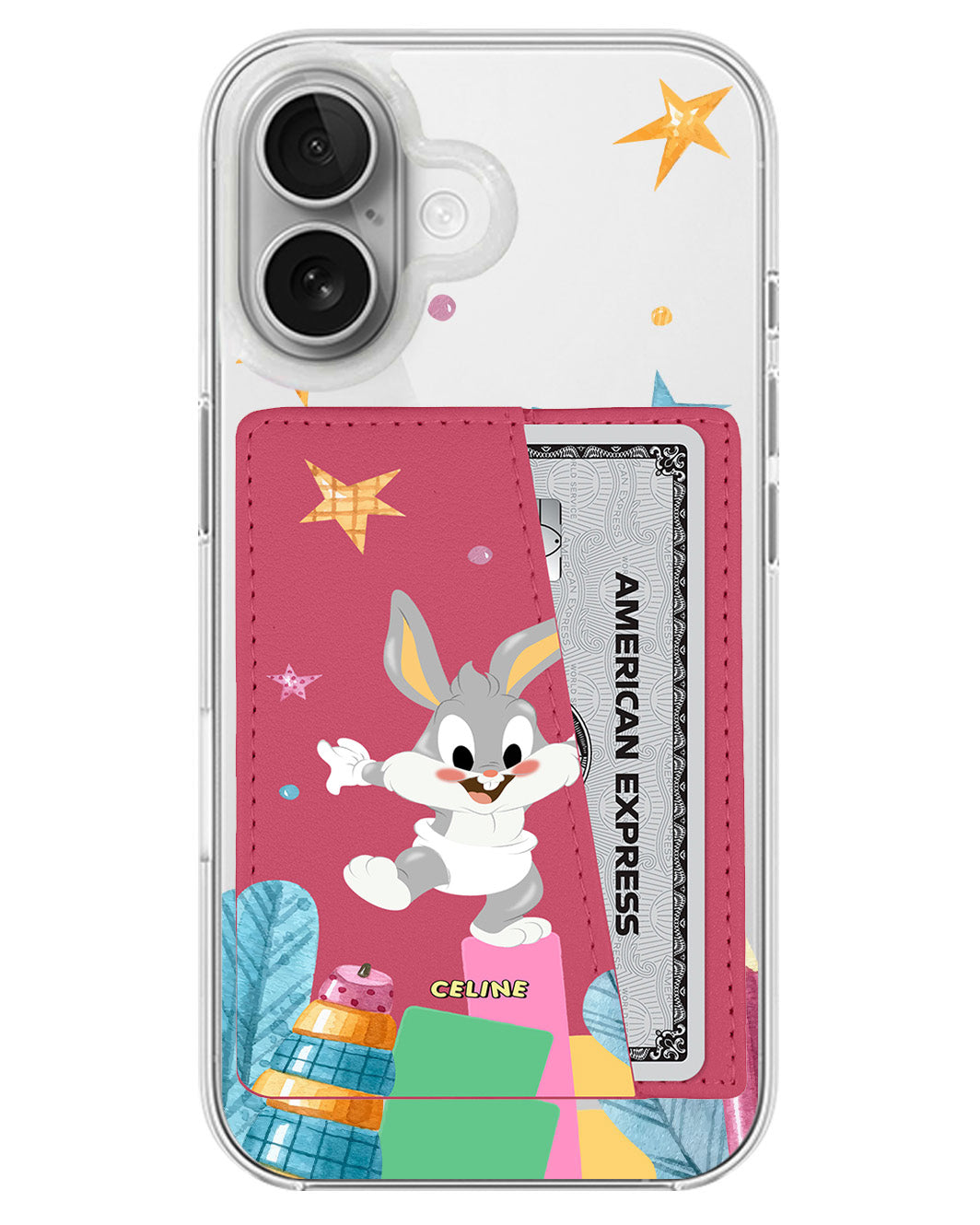 iPhone Leather Wallet Case - Baby Bugs Play