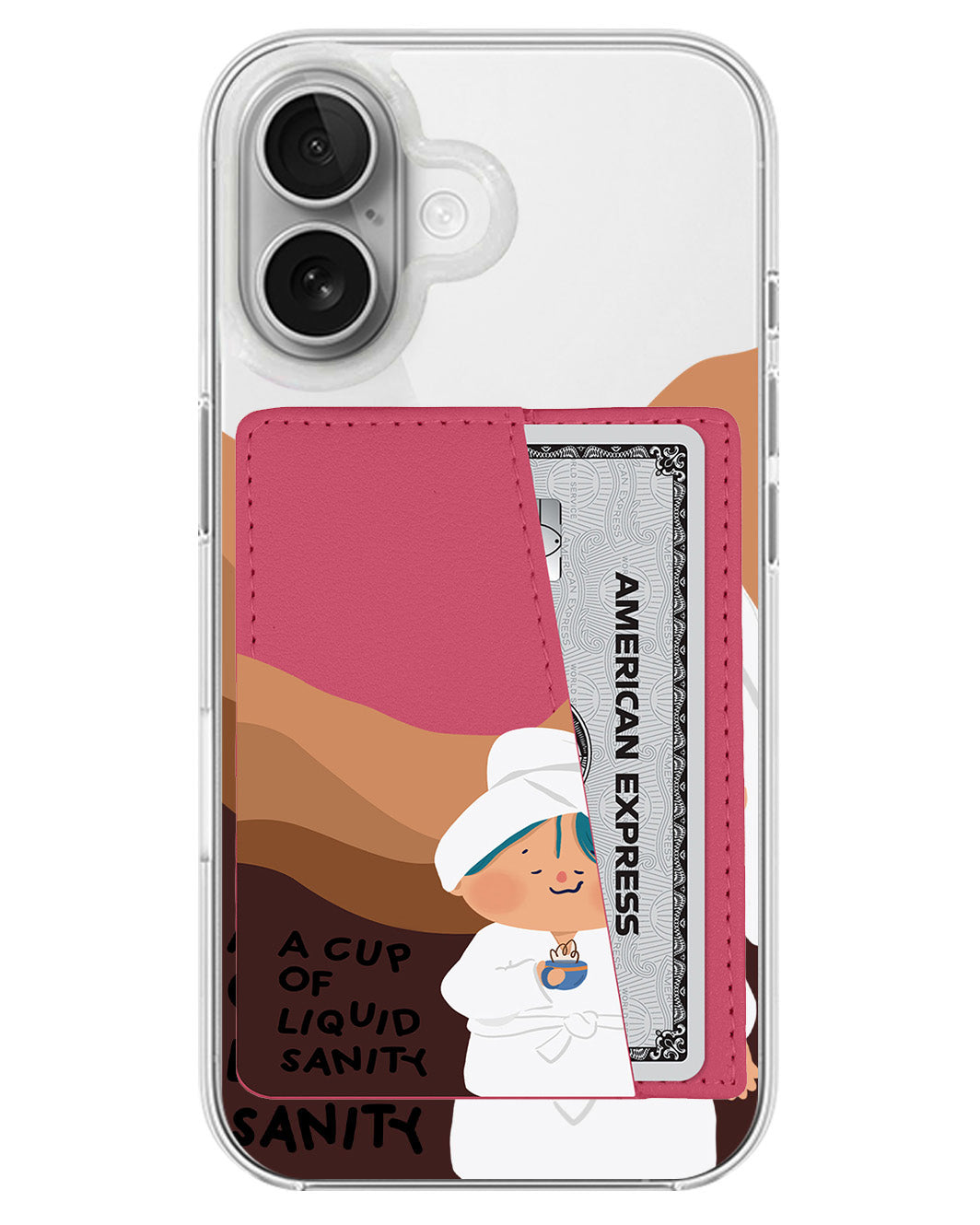 iPhone Leather Wallet Case - Shower Time