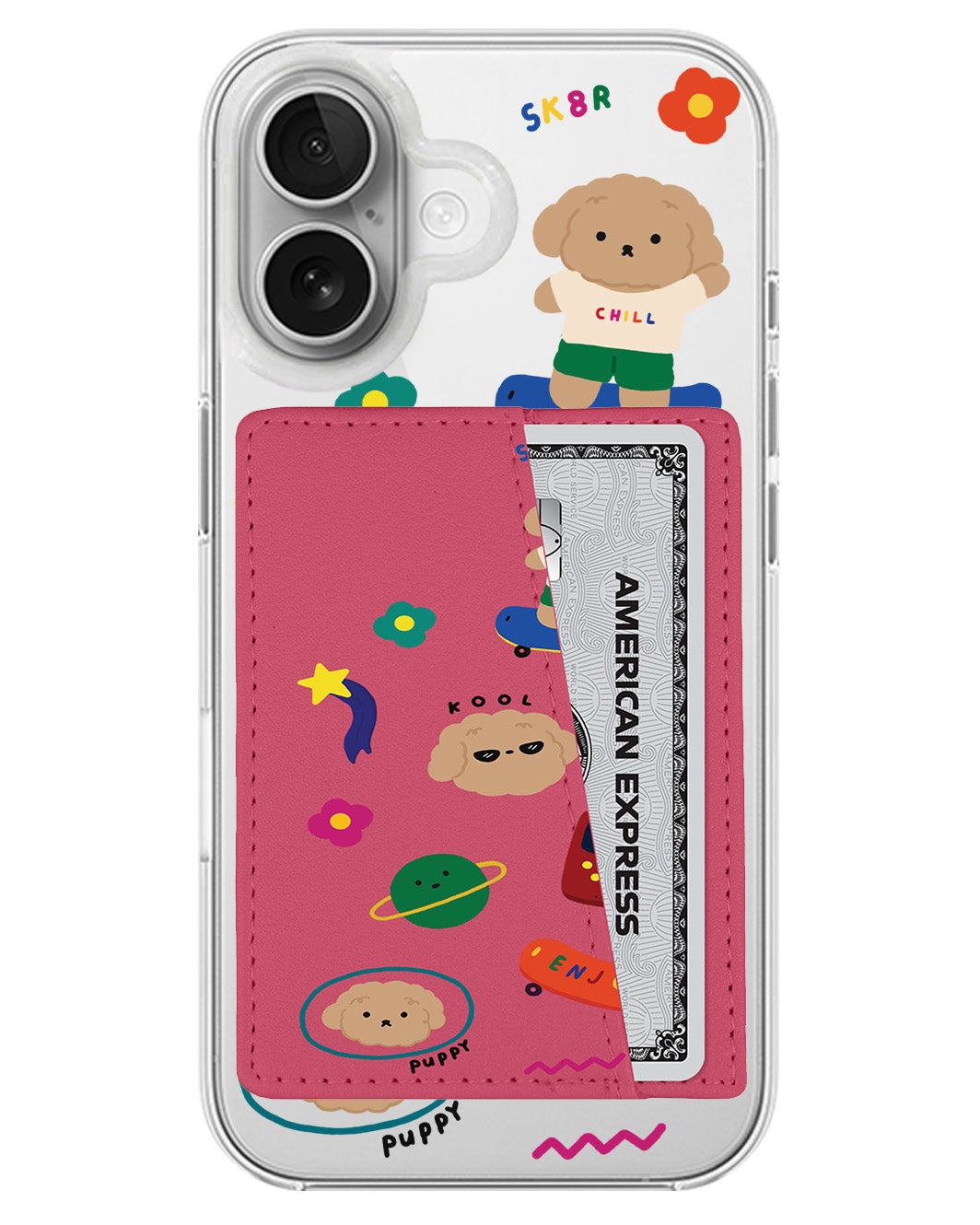 iPhone Leather Wallet Case - Puppy Life