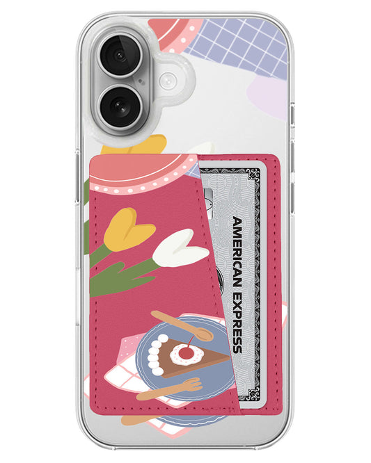 iPhone Leather Wallet Case - Picnic Day Cake