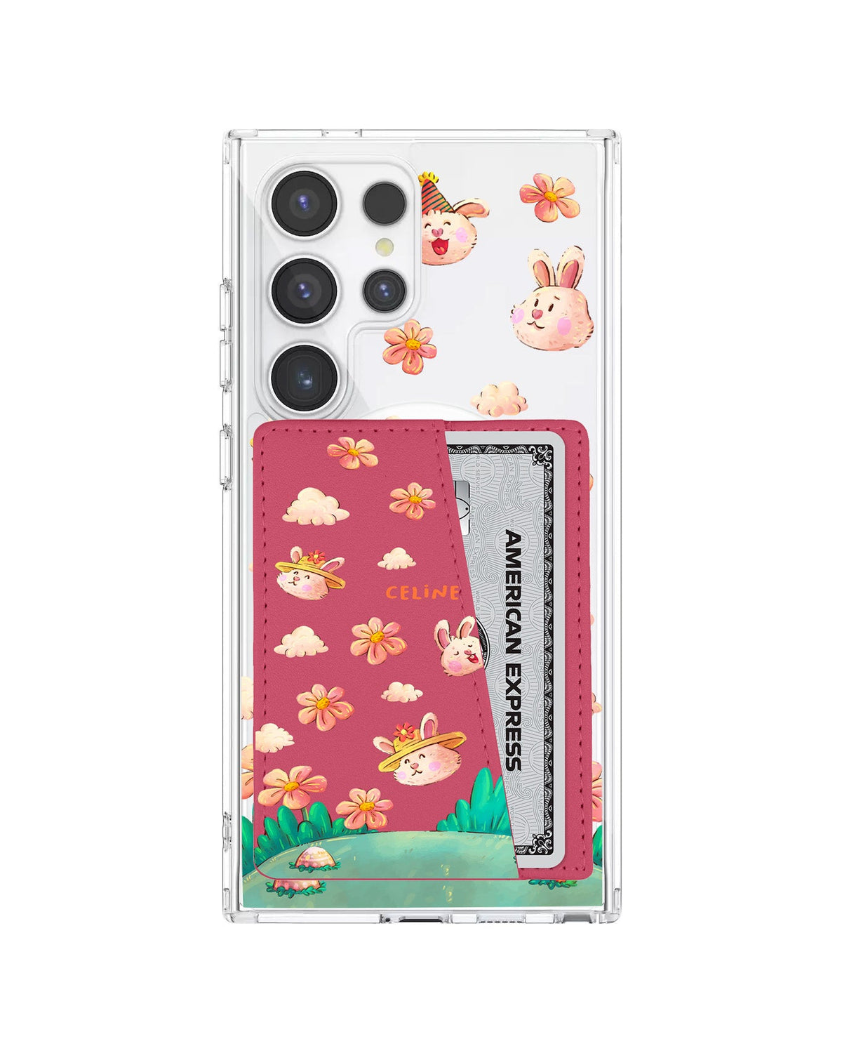 Android Leather Wallet Case - Gardening Bunny