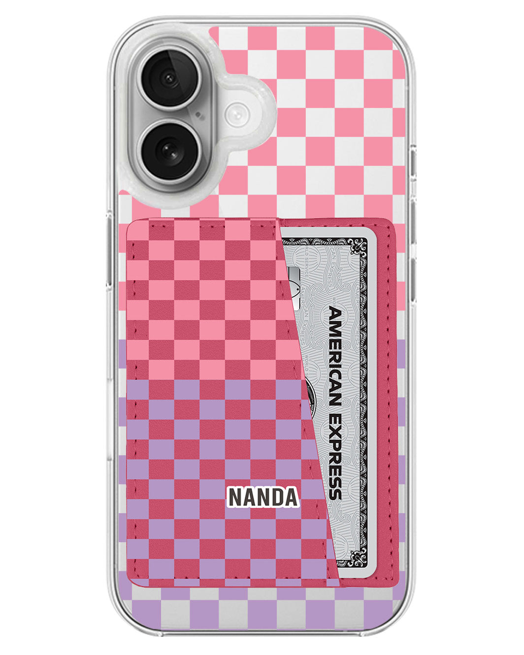 iPhone Leather Wallet Case - Candy checkmate