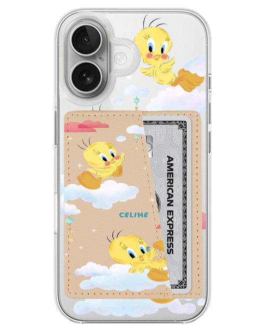iPhone Leather Wallet Case - Tweety In Sky
