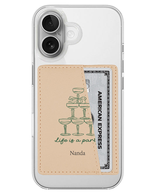 iPhone Leather Wallet Case - Life Is A Party