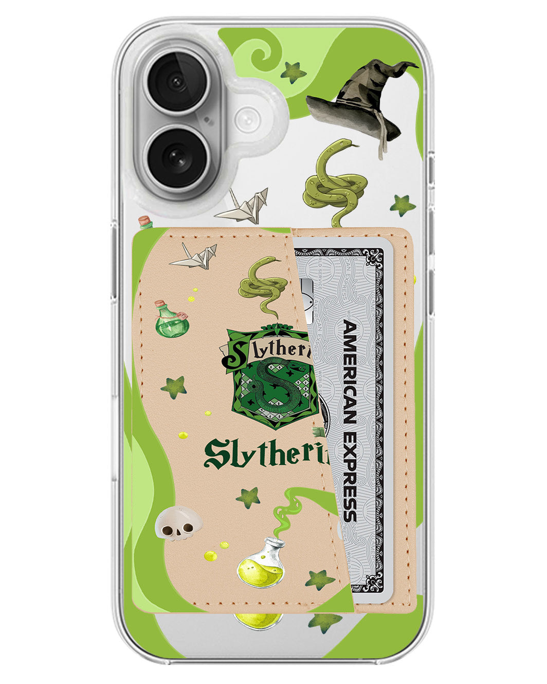 iPhone Leather Wallet Case - Slytherin