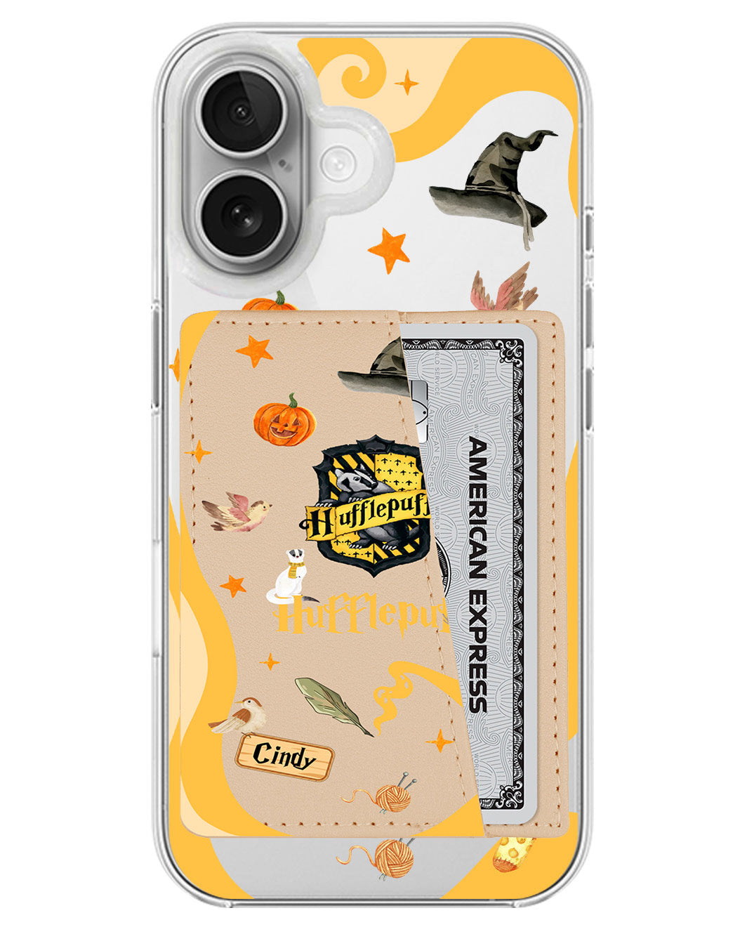 iPhone Leather Wallet Case - Hufflepuff