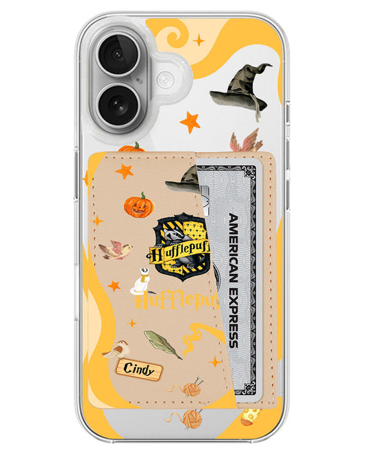 iPhone Leather Wallet Case - Hufflepuff