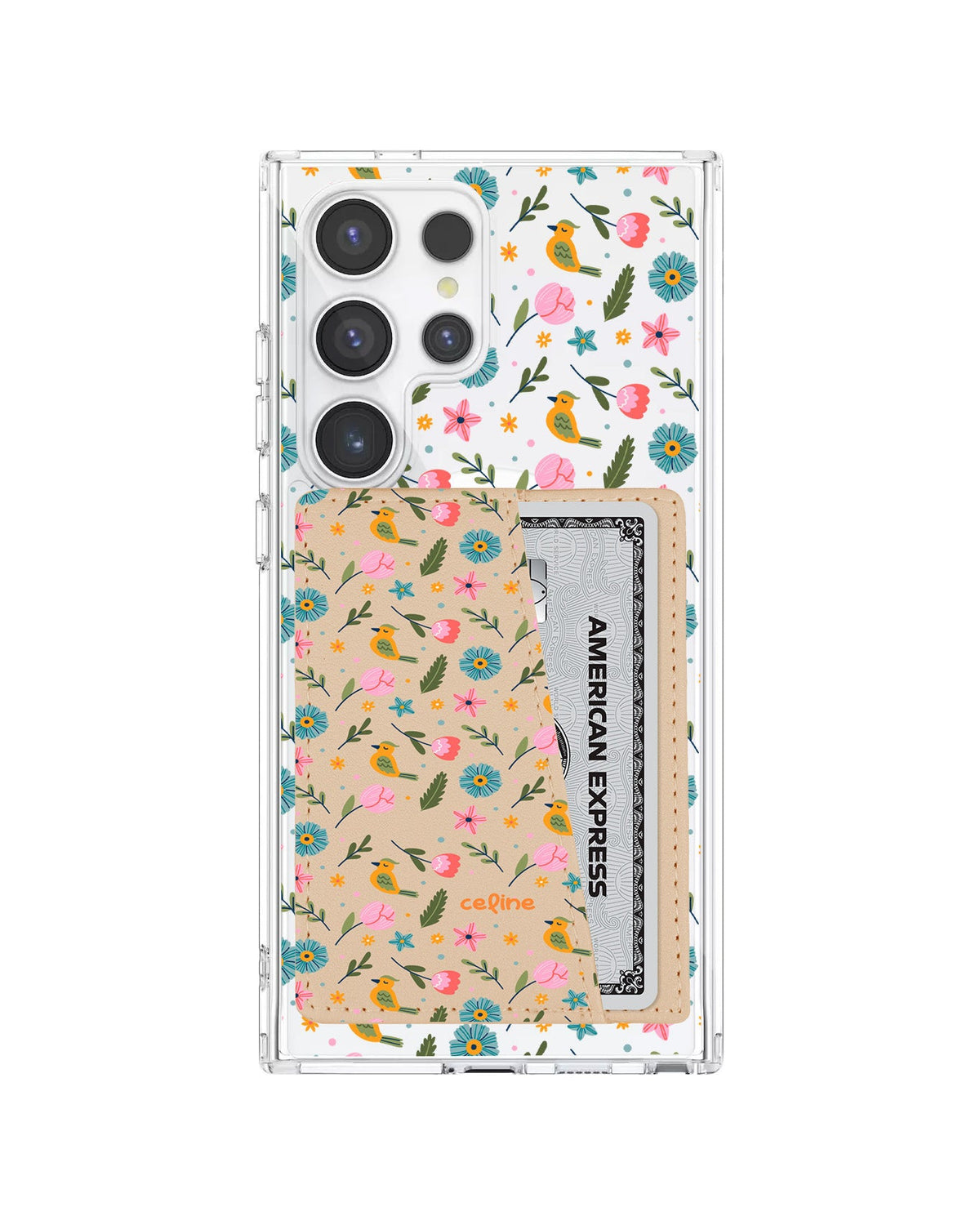 Android Leather Wallet Case - Flower Bird