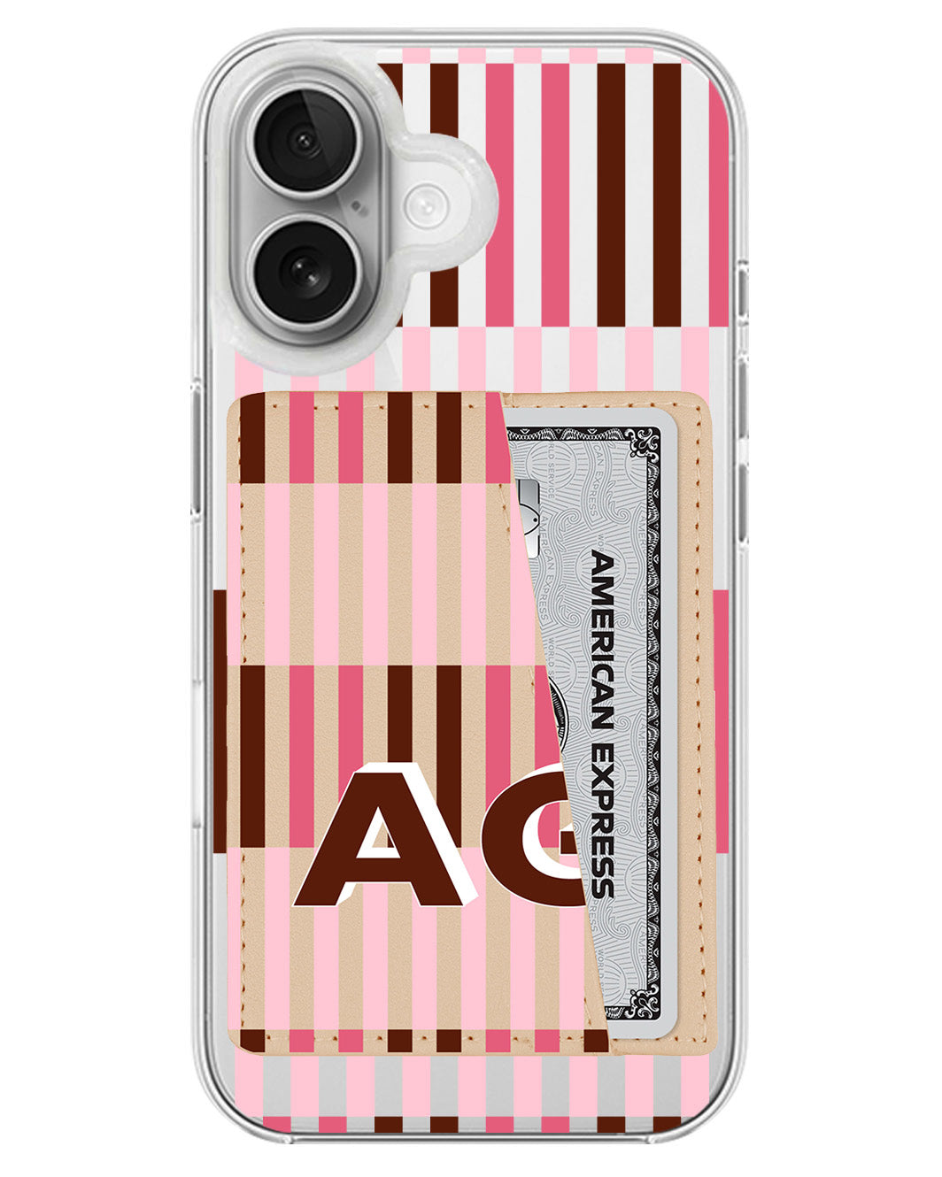 iPhone Leather Wallet Case - Strawberry Mocha B