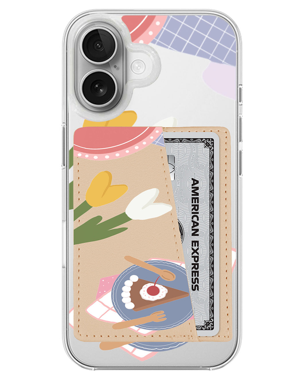 iPhone Leather Wallet Case - Picnic Day Cake