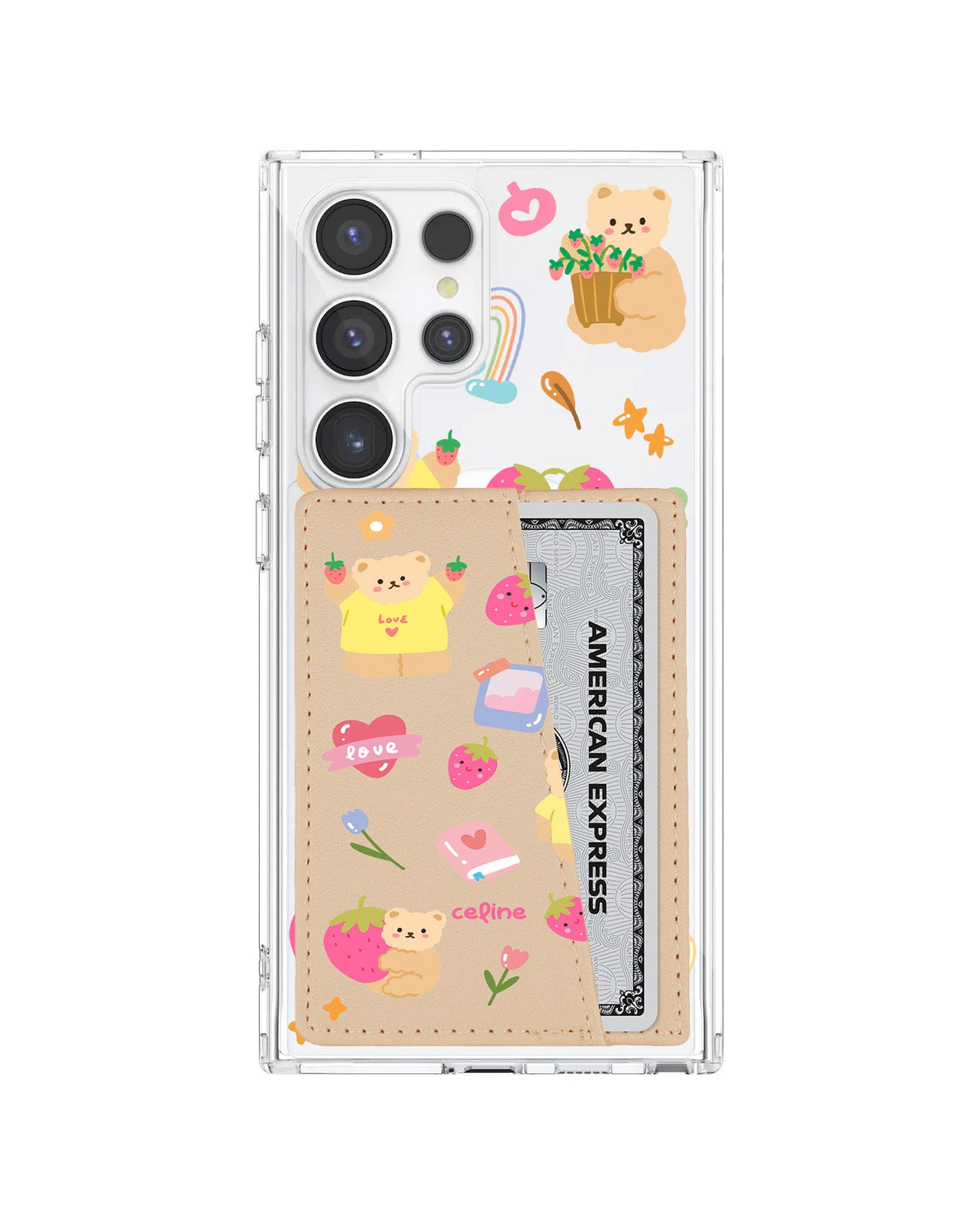 Android Leather Wallet Case - Love Berry