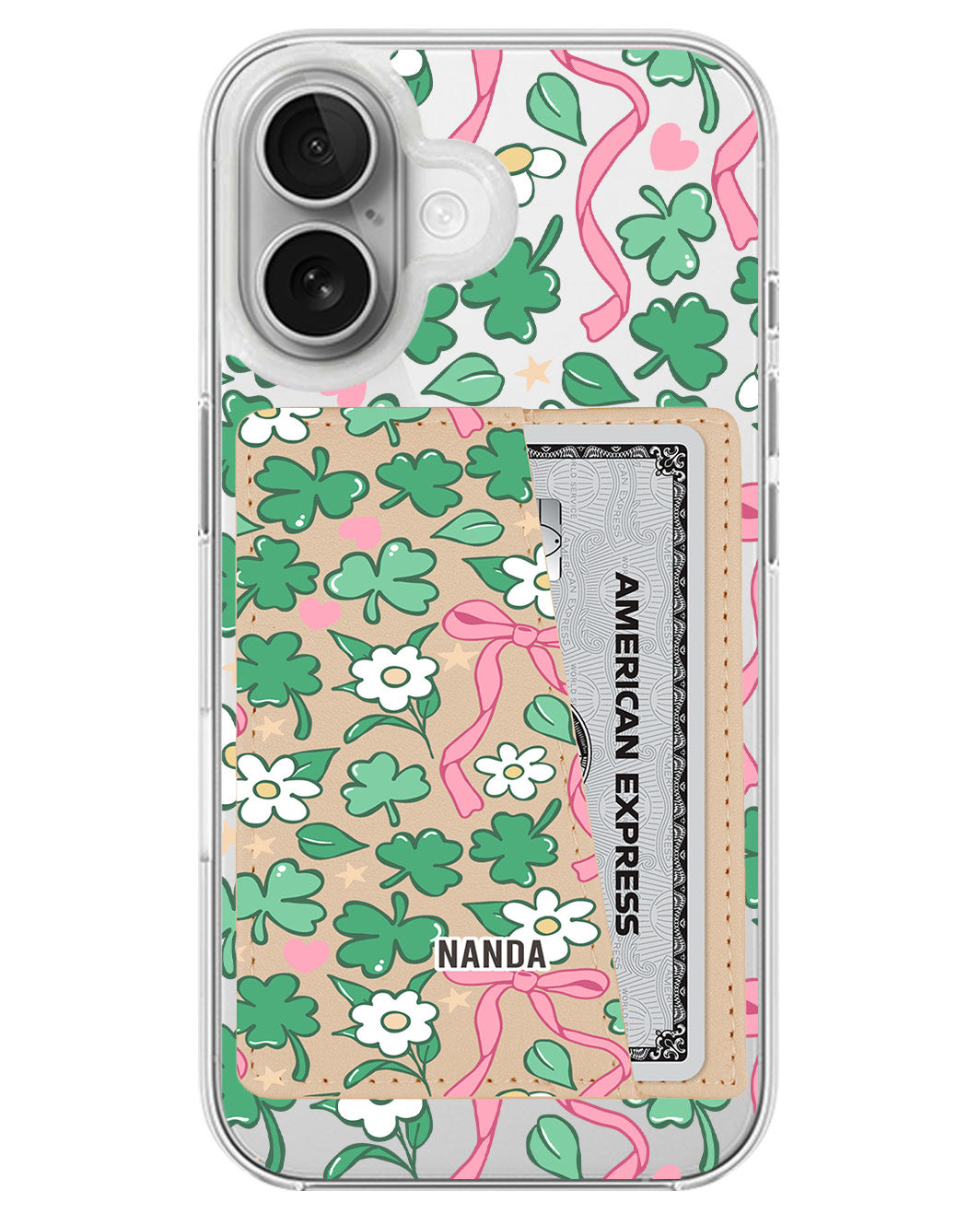 iPhone Leather Wallet Case - Lucky Clover