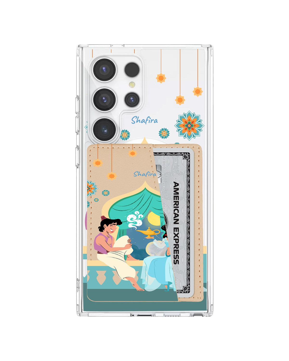 Android Leather Wallet Case - Aladdin With Jasmin
