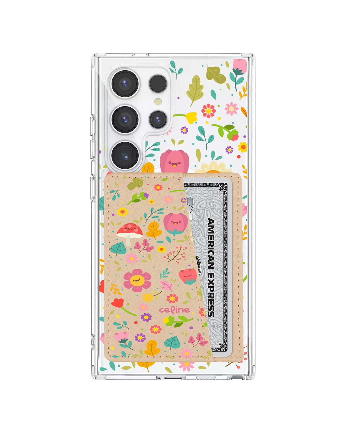 Android Leather Wallet Case - Fun Floral