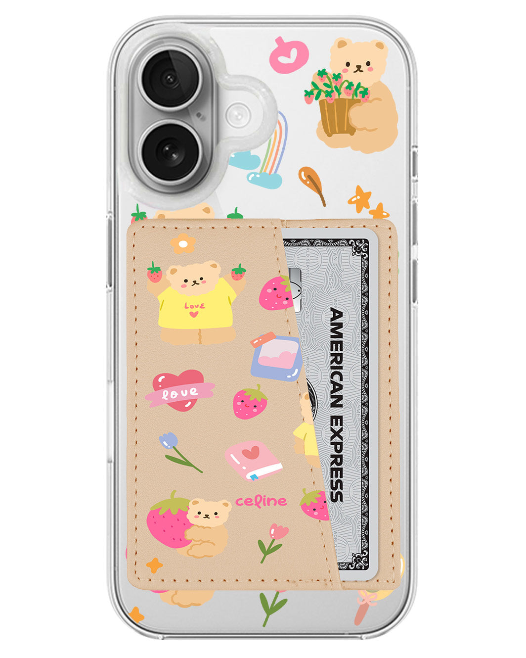 iPhone Leather Wallet Case - Love Berry