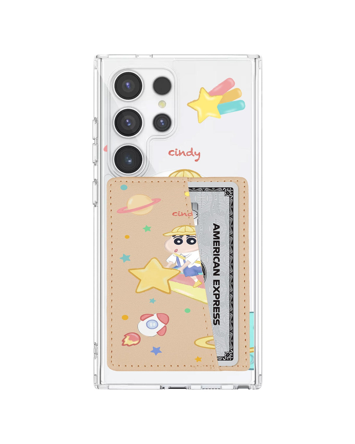 Android Leather Wallet Case - Shinchan Sky