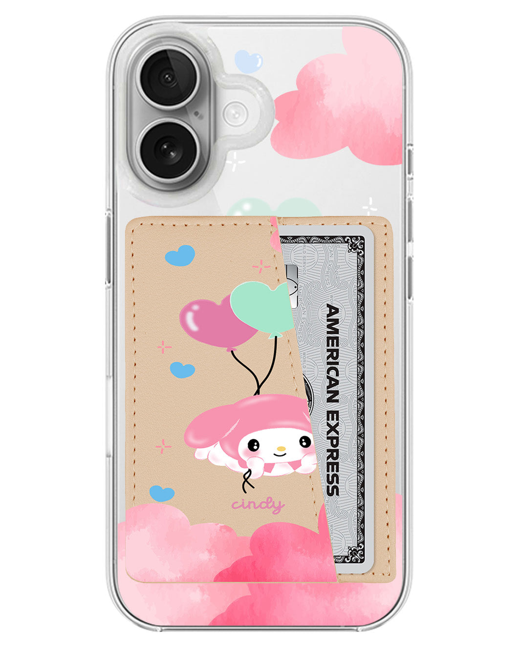 iPhone Leather Wallet Case - Balloon Melody