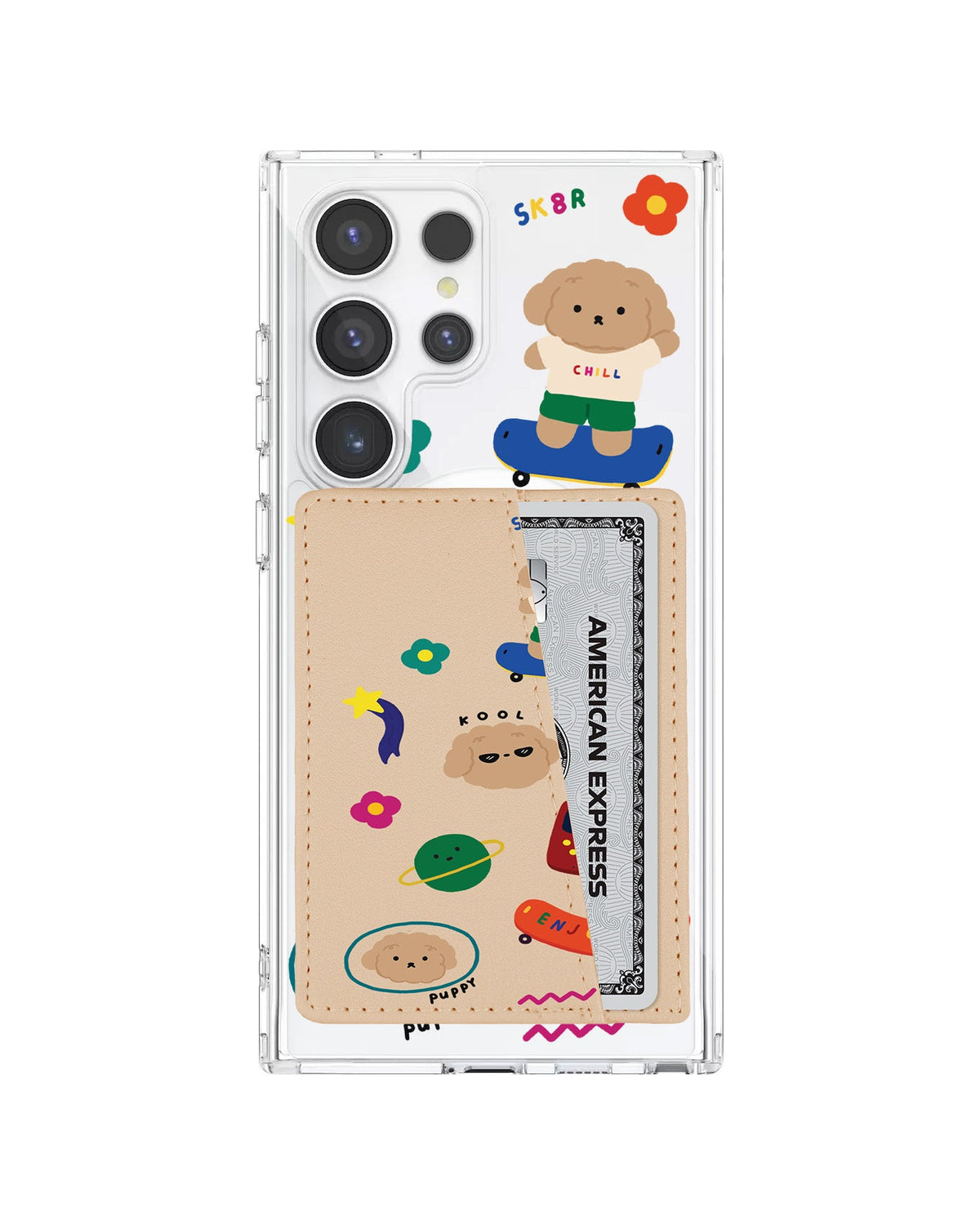 Android Leather Wallet Case - Puppy Life