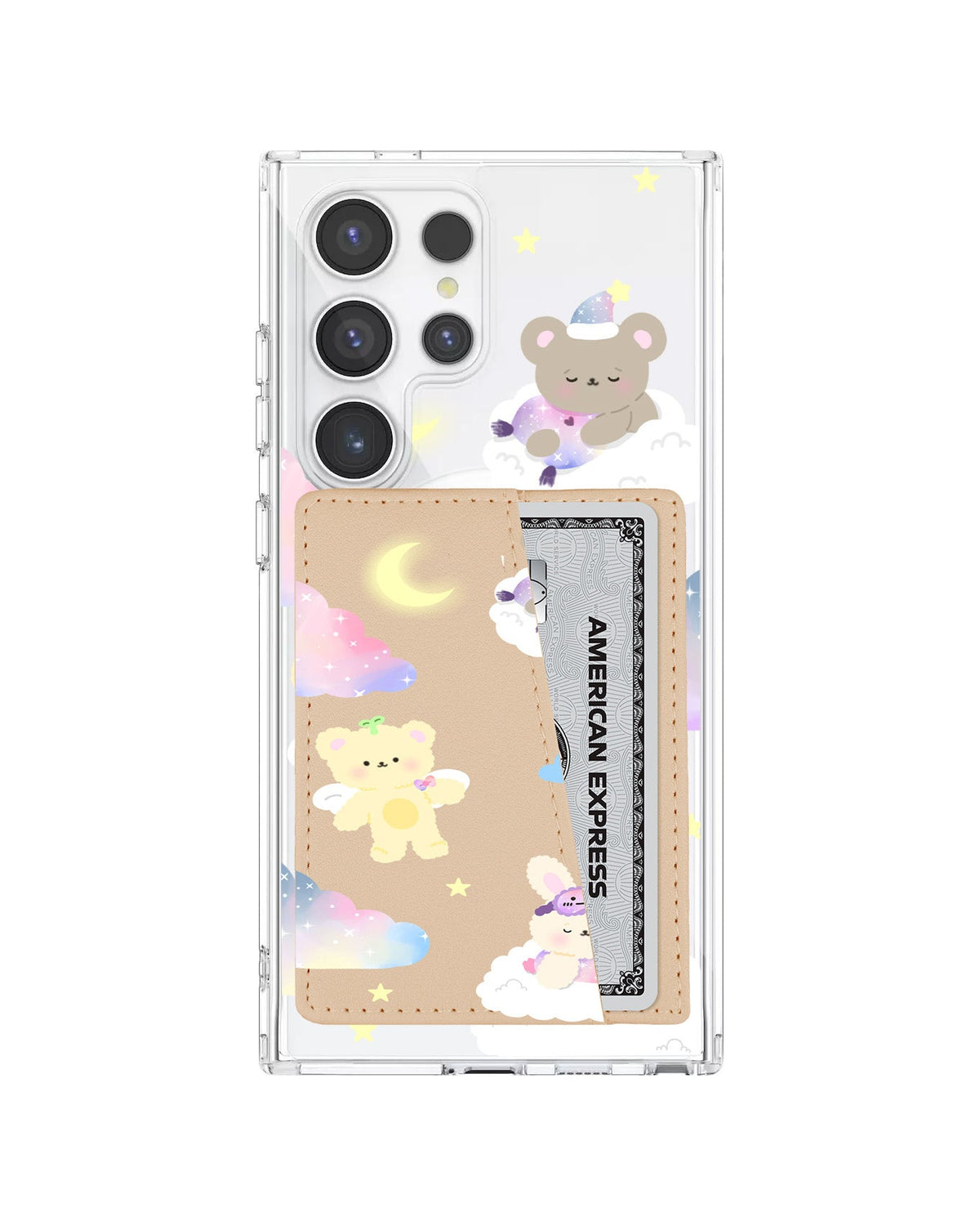 Android Leather Wallet Case - Sleeping Teddy