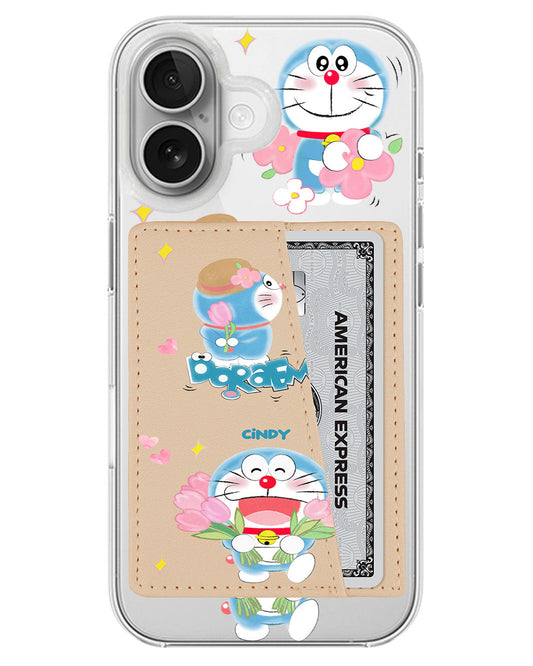 iPhone Leather Wallet Case - Fall In Love Dora