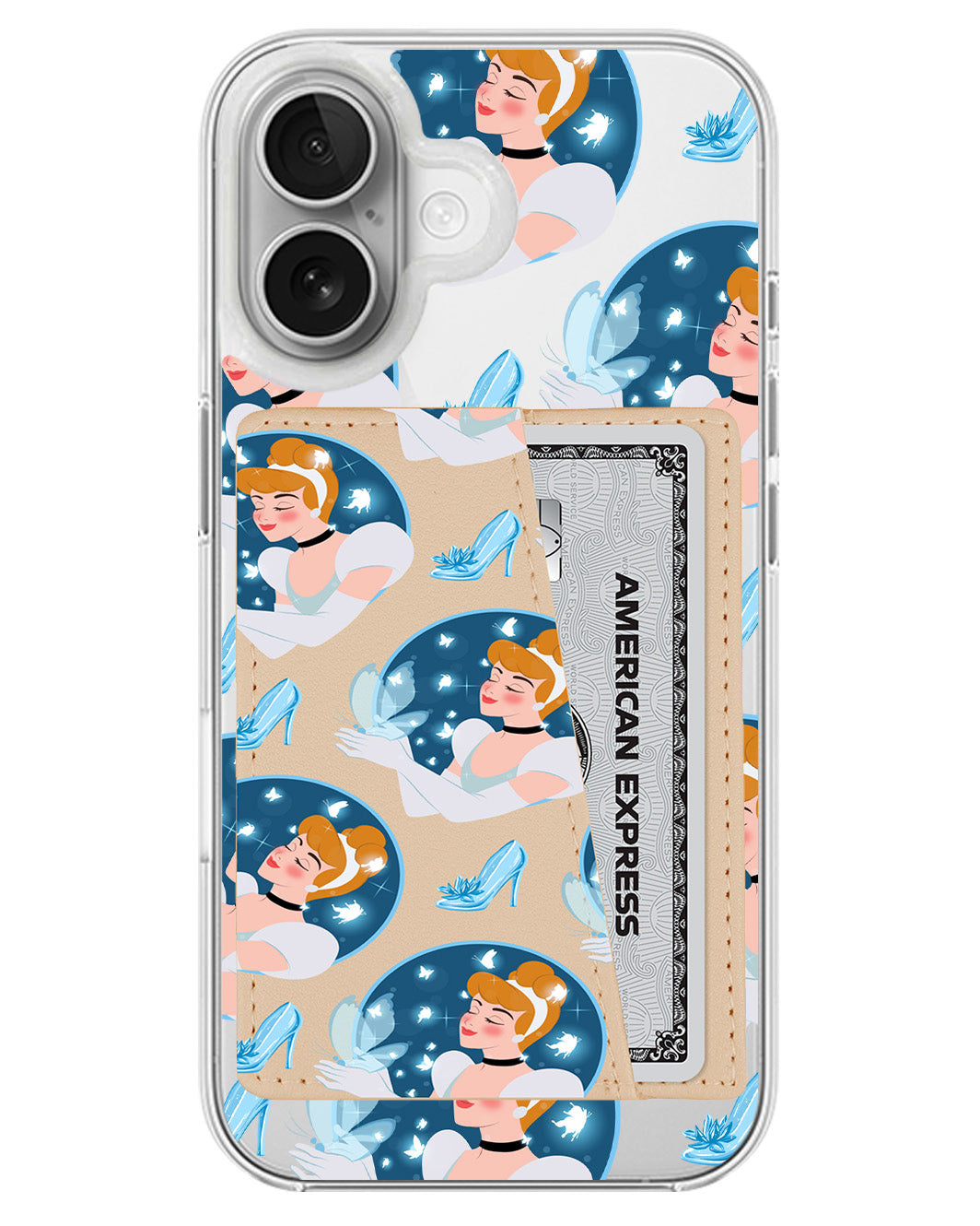 iPhone Leather Wallet Case - Cinderella Pattern