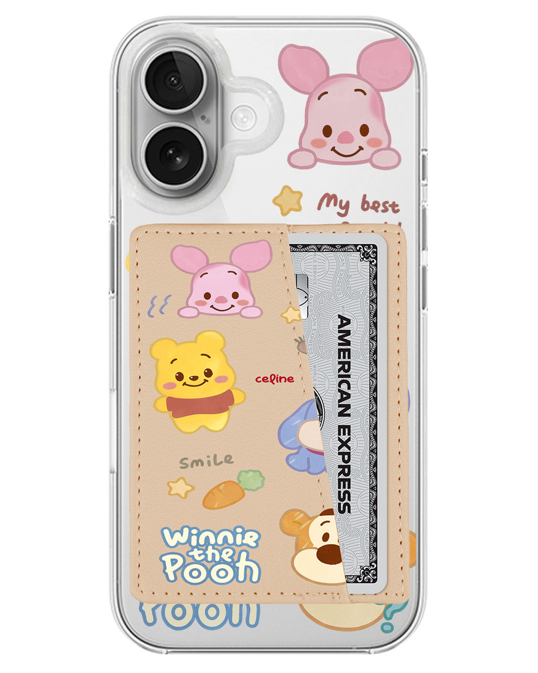 iPhone Leather Wallet Case - Pooh And Friend