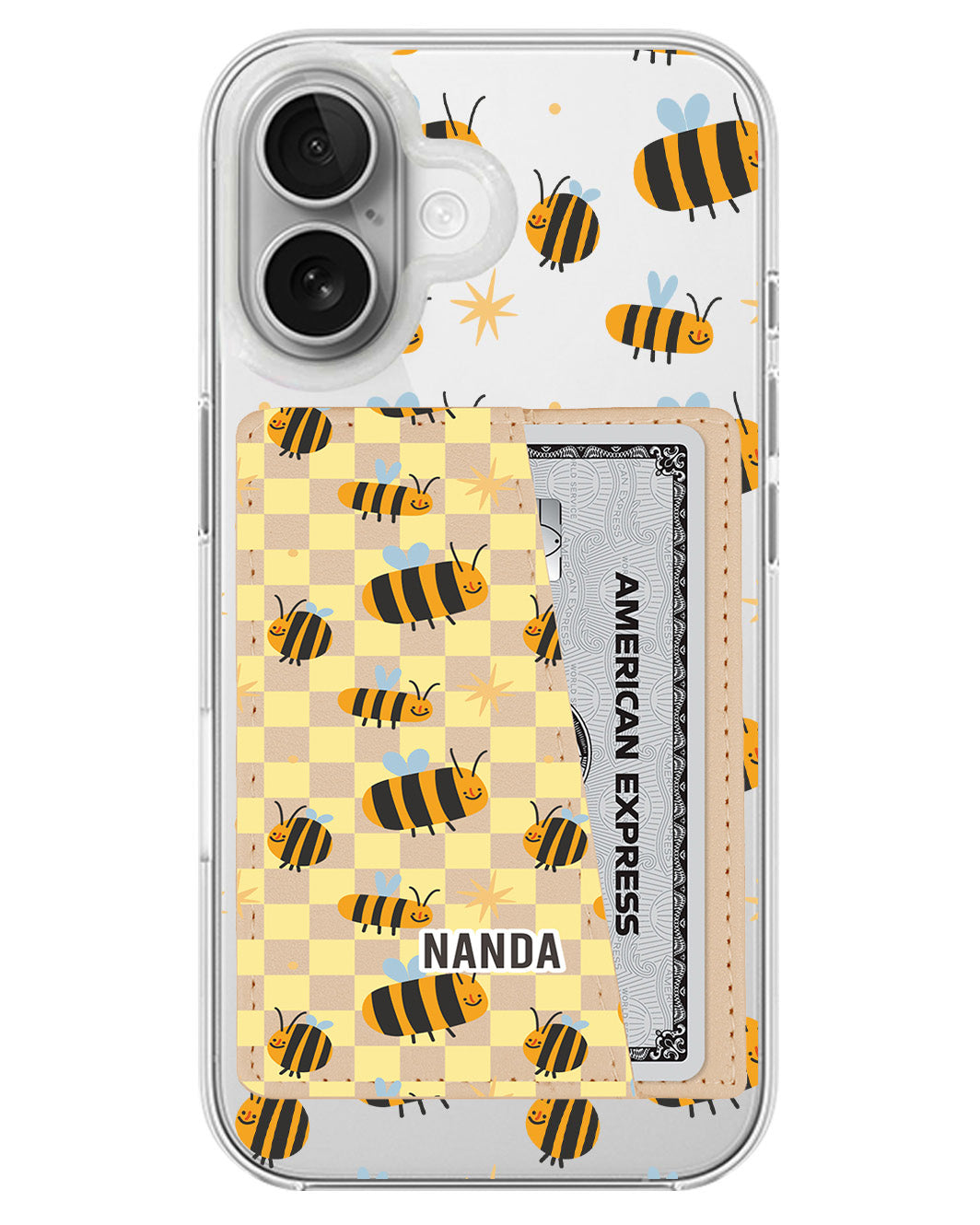 iPhone Leather Wallet Case - Bee Happy