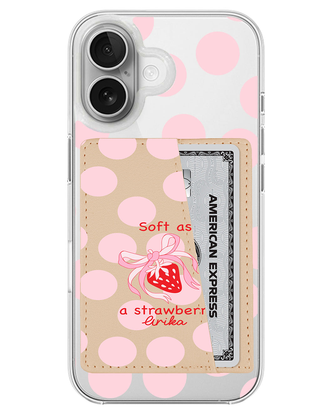 iPhone Leather Wallet Case - Strawberry Softie