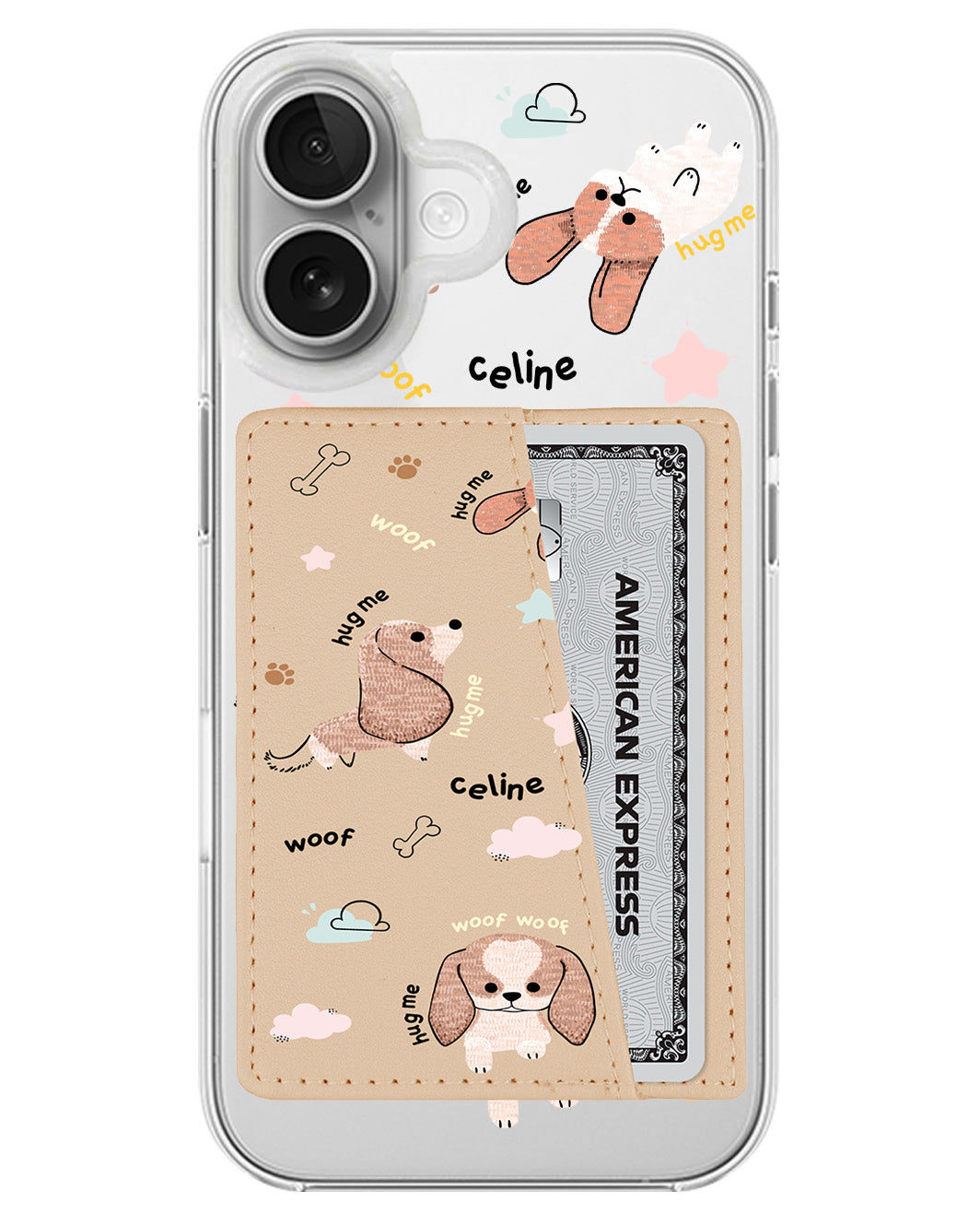 iPhone Leather Wallet Case - Woof Woof
